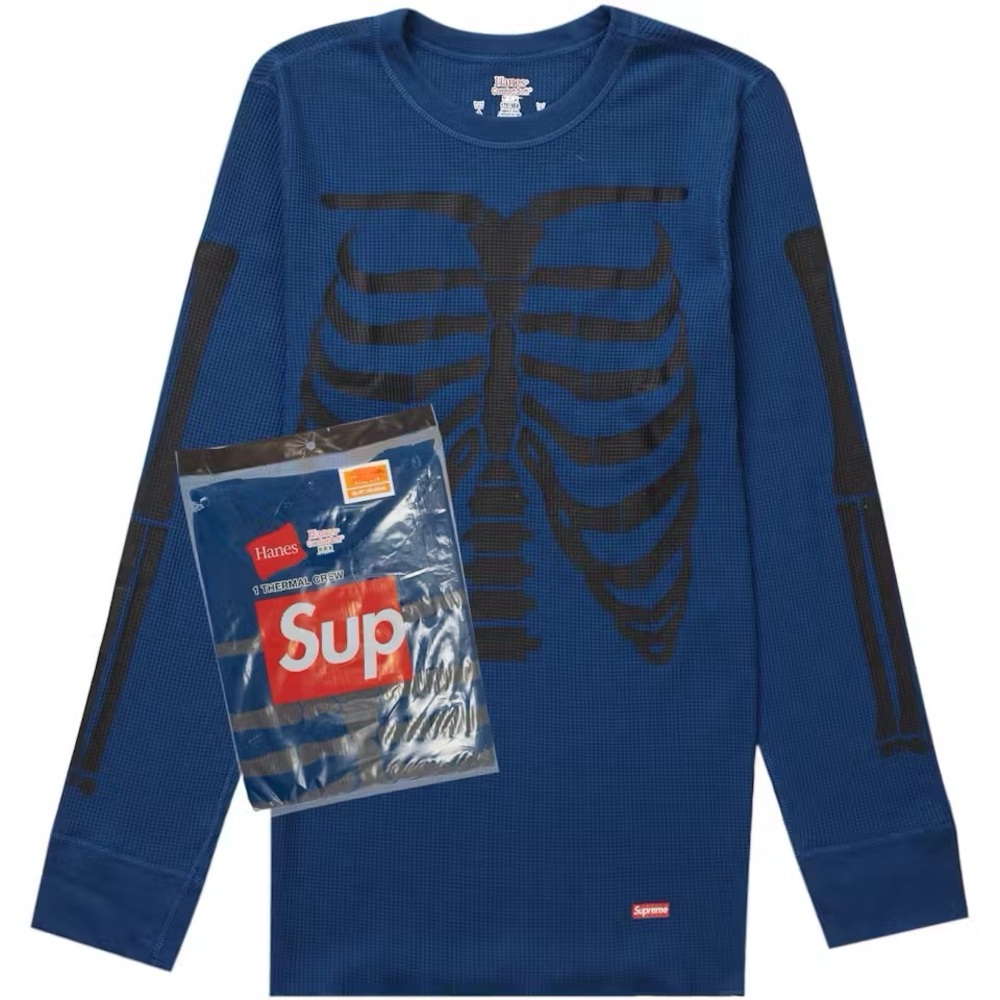 Supreme Hanes Bones Thermal Crew (1 Pack) Blue